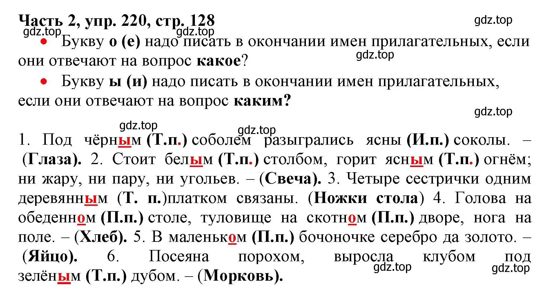 Решение номер 220 (страница 128) гдз по русскому языку 3 класс Климанова, Бабушкина, учебник 2 часть