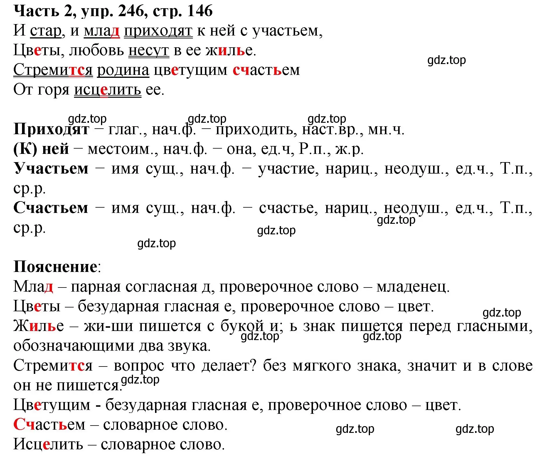 Решение номер 246 (страница 146) гдз по русскому языку 3 класс Климанова, Бабушкина, учебник 2 часть