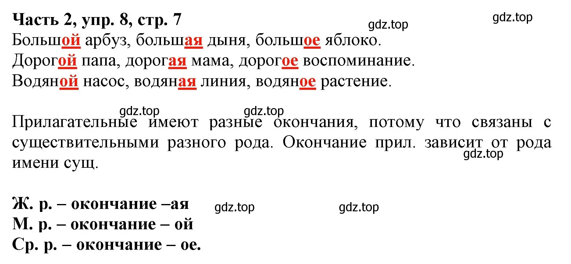 Решение номер 8 (страница 7) гдз по русскому языку 3 класс Климанова, Бабушкина, учебник 2 часть