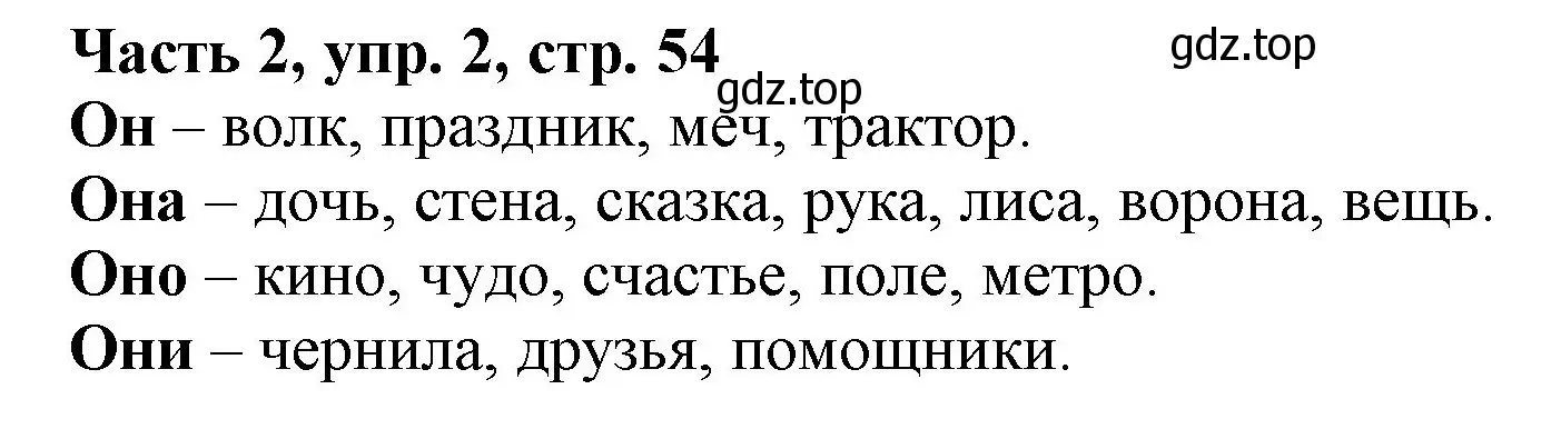 Решение номер 2 (страница 54) гдз по русскому языку 3 класс Климанова, Бабушкина, учебник 2 часть