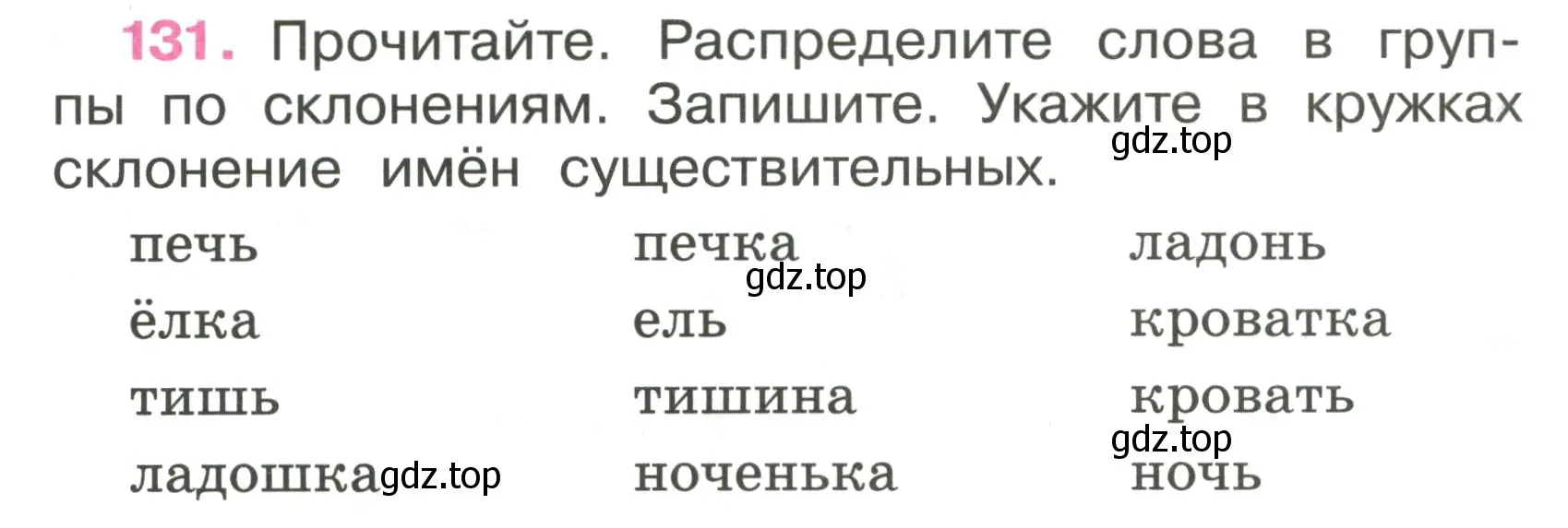 Условие номер 131 (страница 56) гдз по русскому языку 4 класс Канакина, рабочая тетрадь 1 часть