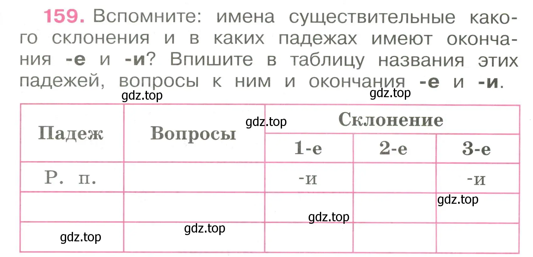 Условие номер 159 (страница 67) гдз по русскому языку 4 класс Канакина, рабочая тетрадь 1 часть