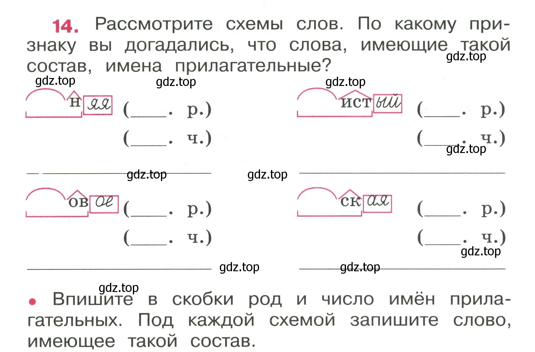 Условие номер 14 (страница 7) гдз по русскому языку 4 класс Канакина, рабочая тетрадь 2 часть