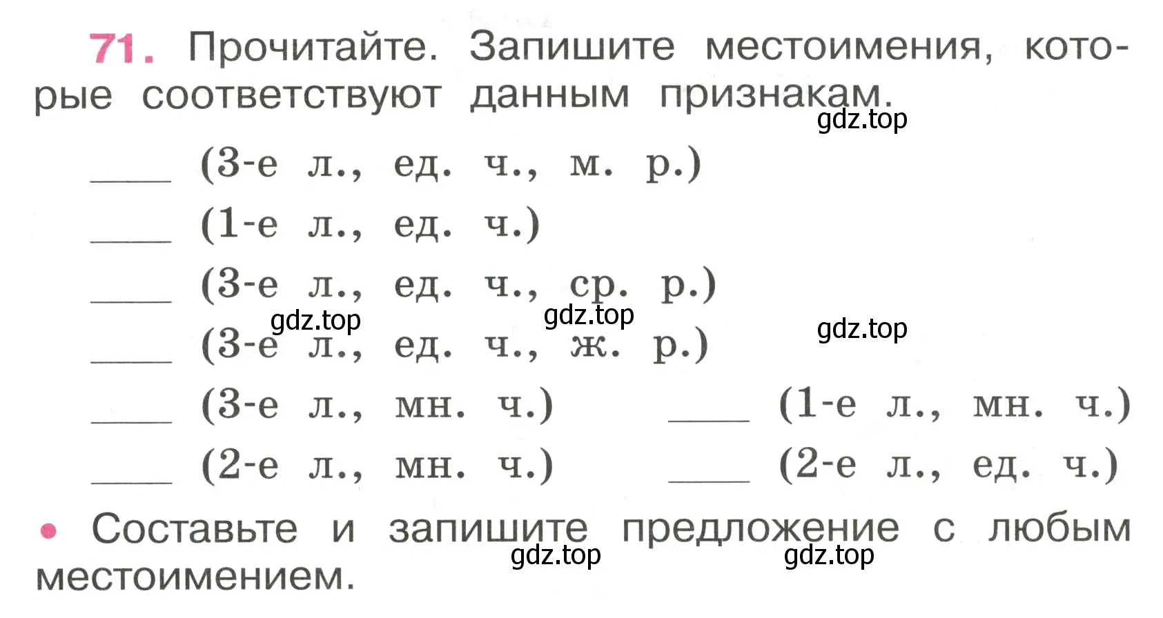 Условие номер 71 (страница 32) гдз по русскому языку 4 класс Канакина, рабочая тетрадь 2 часть