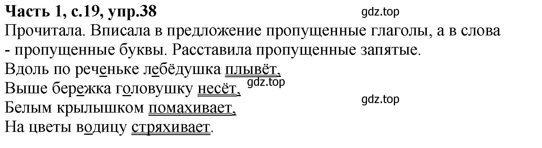 Решение номер 38 (страница 19) гдз по русскому языку 4 класс Канакина, рабочая тетрадь 1 часть