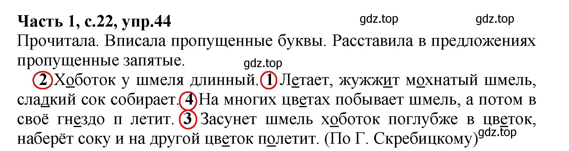 Решение номер 44 (страница 22) гдз по русскому языку 4 класс Канакина, рабочая тетрадь 1 часть