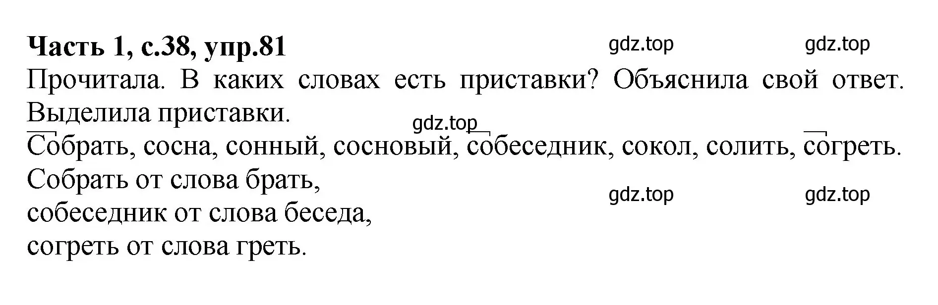 Решение номер 81 (страница 38) гдз по русскому языку 4 класс Канакина, рабочая тетрадь 1 часть