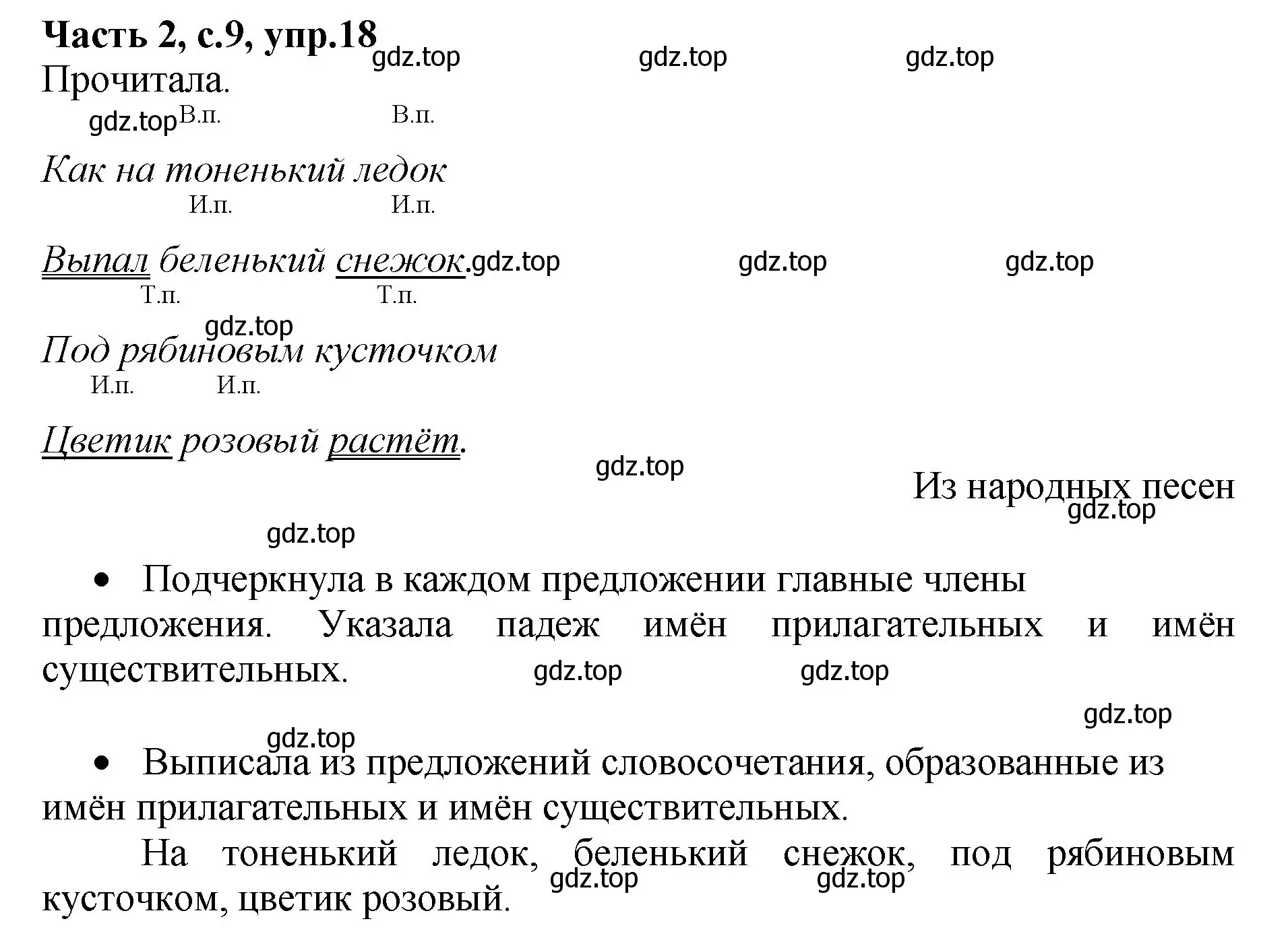 Решение номер 18 (страница 9) гдз по русскому языку 4 класс Канакина, рабочая тетрадь 2 часть