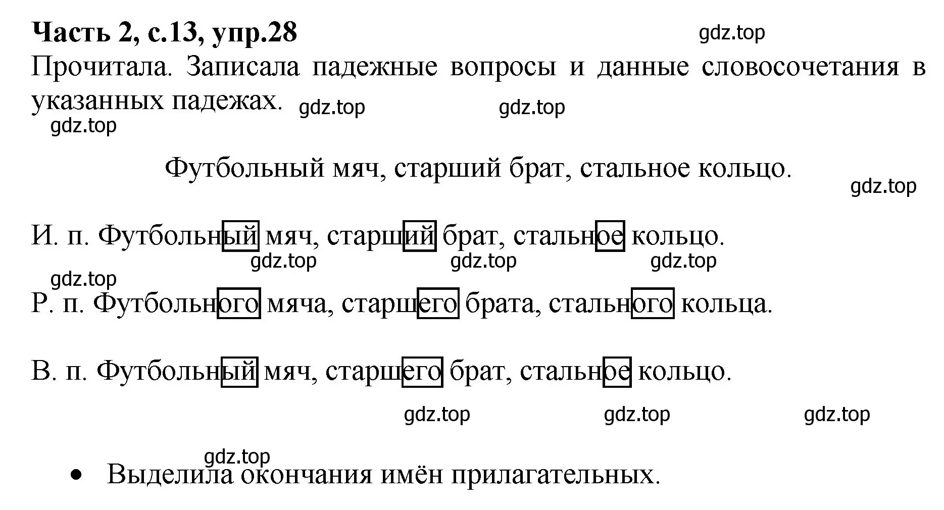 Решение номер 28 (страница 13) гдз по русскому языку 4 класс Канакина, рабочая тетрадь 2 часть