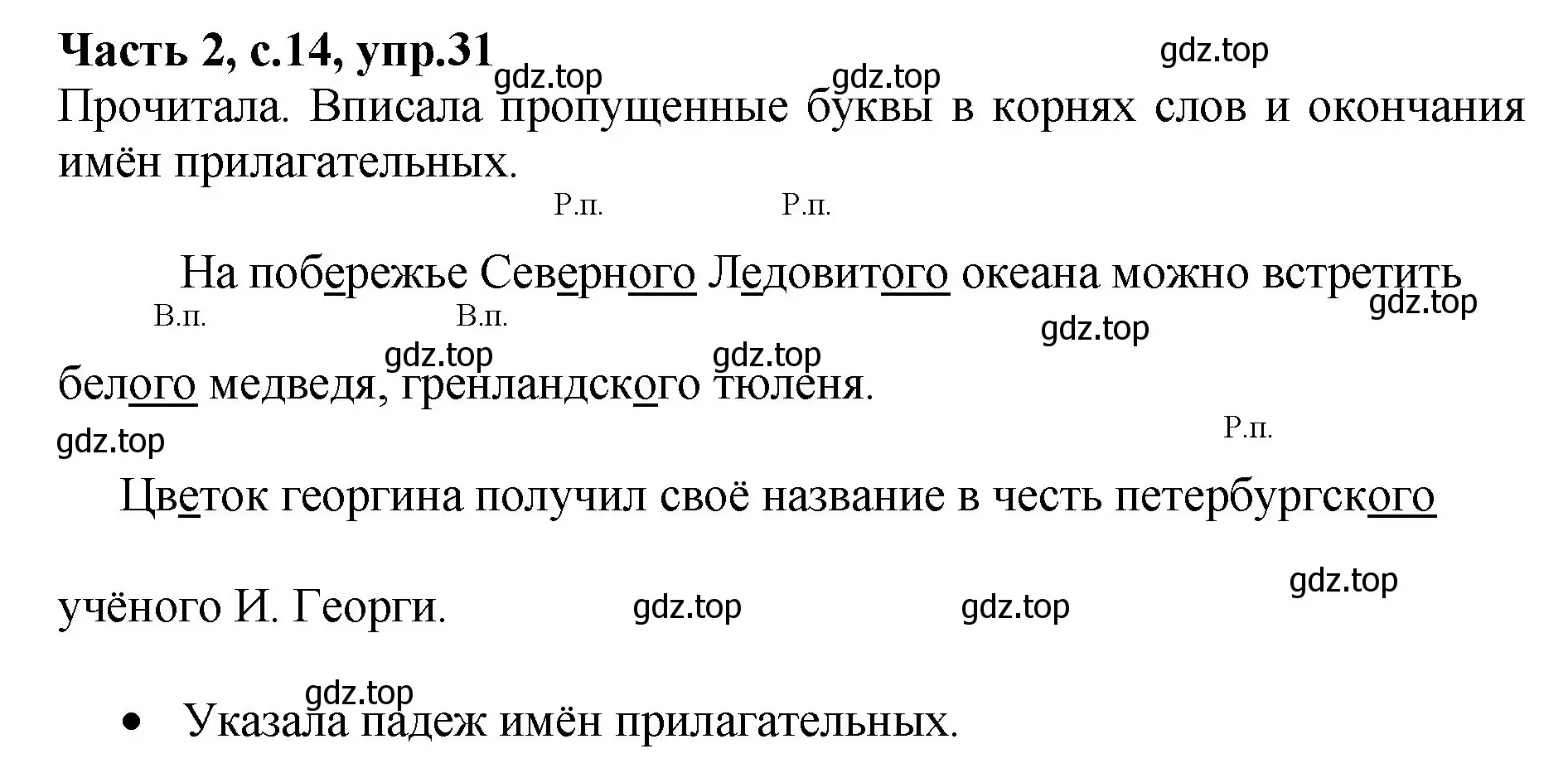 Решение номер 31 (страница 14) гдз по русскому языку 4 класс Канакина, рабочая тетрадь 2 часть