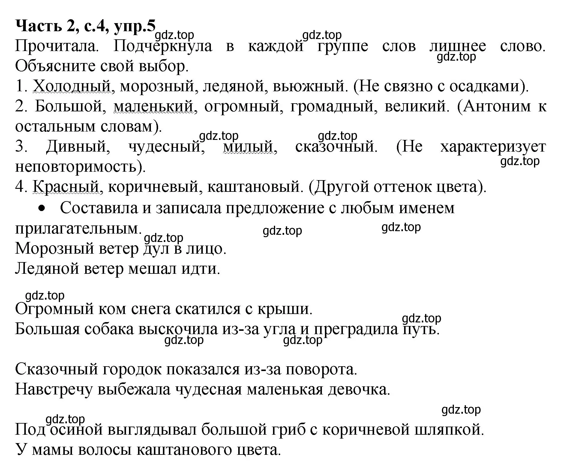 Решение номер 5 (страница 4) гдз по русскому языку 4 класс Канакина, рабочая тетрадь 2 часть