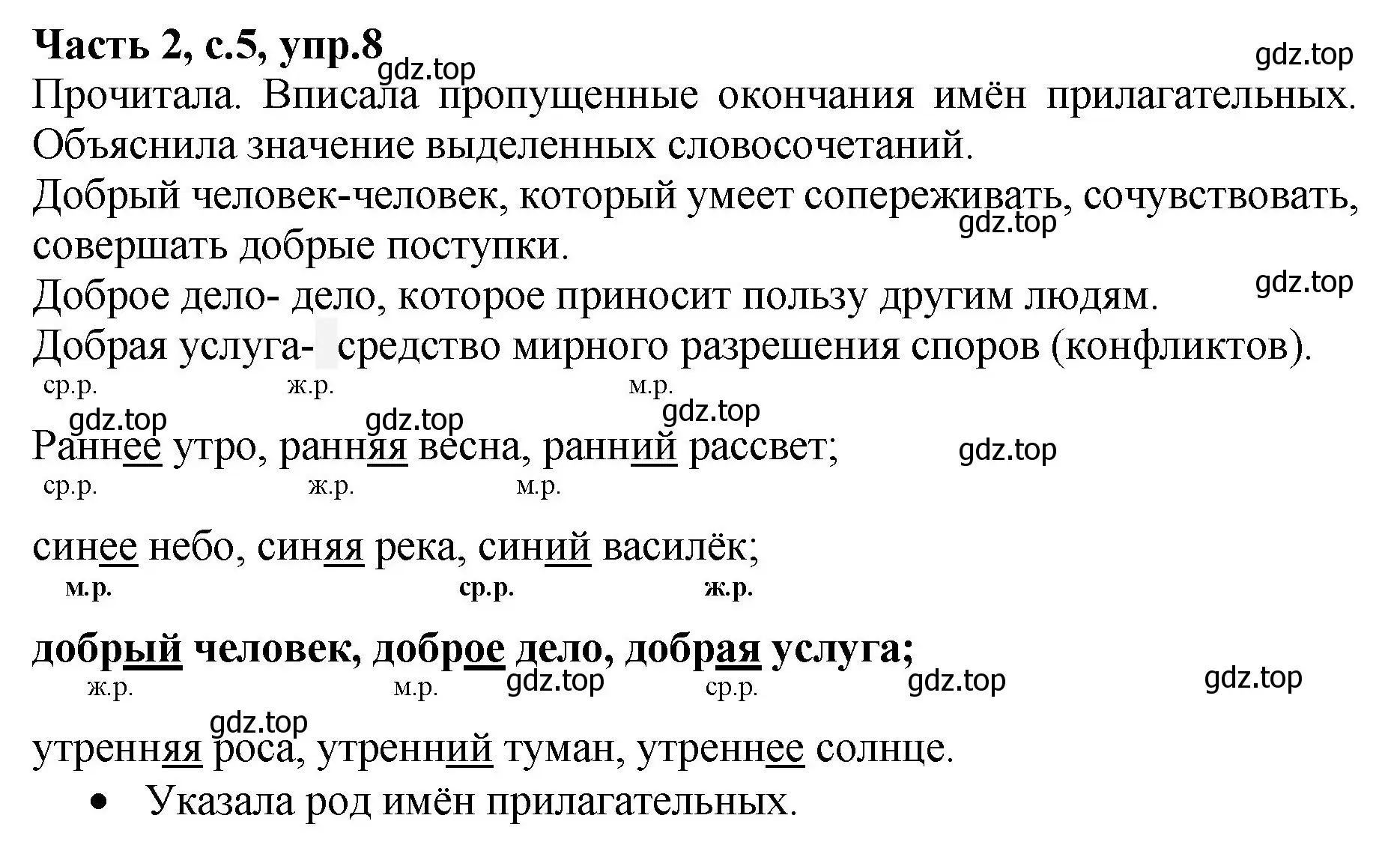 Решение номер 8 (страница 6) гдз по русскому языку 4 класс Канакина, рабочая тетрадь 2 часть