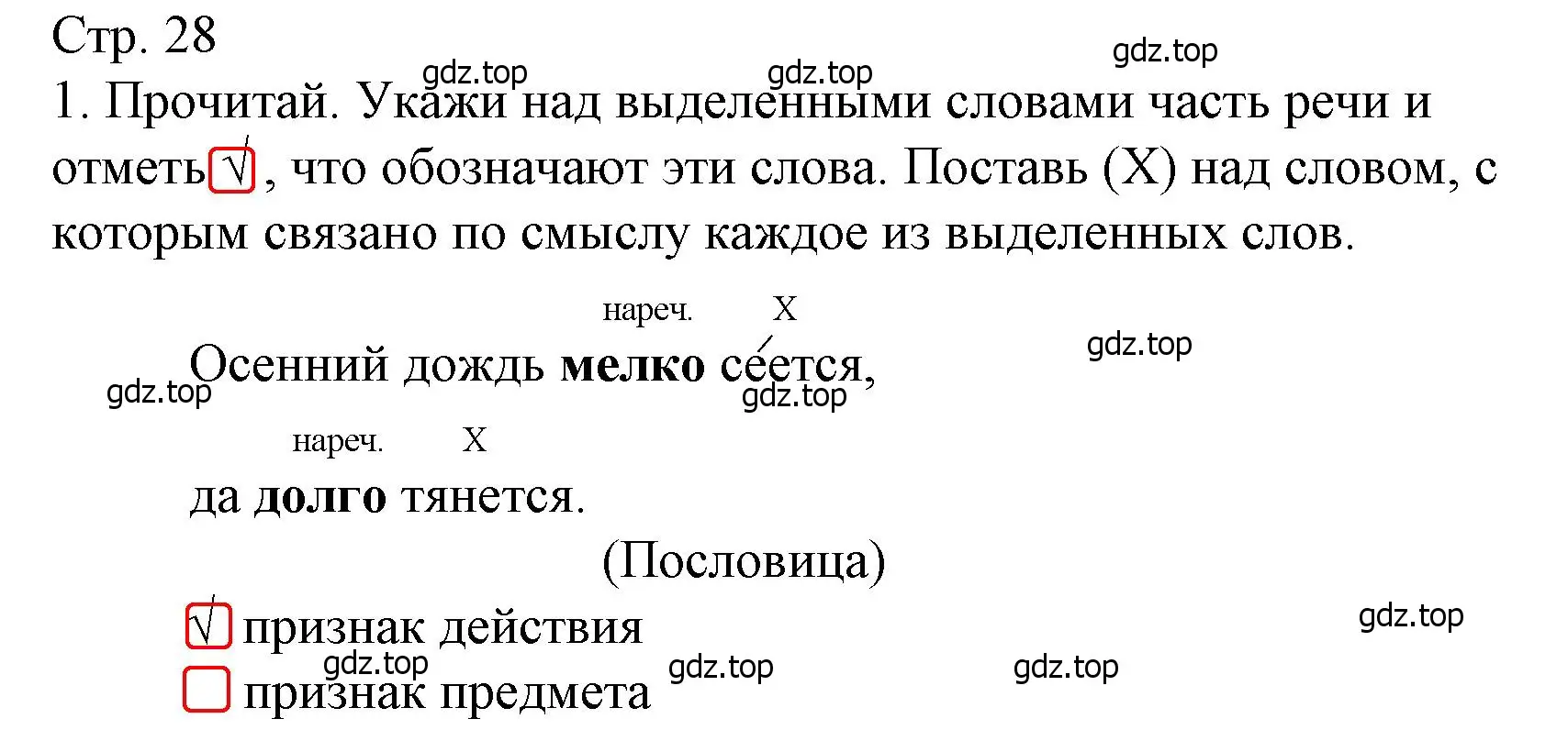 Решение номер 1 (страница 28) гдз по русскому языку 4 класс Канакина, тетрадь учебных достижений