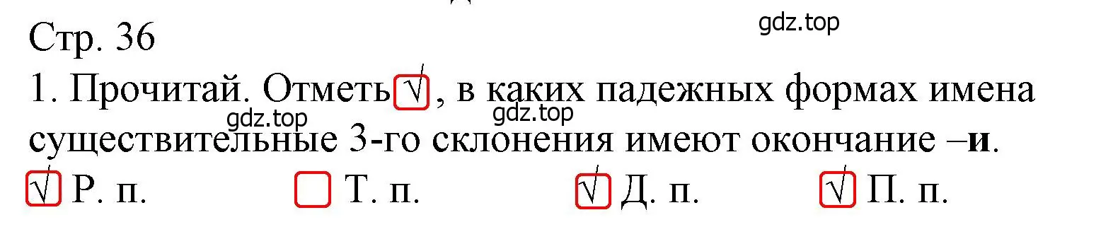 Решение номер 1 (страница 36) гдз по русскому языку 4 класс Канакина, тетрадь учебных достижений