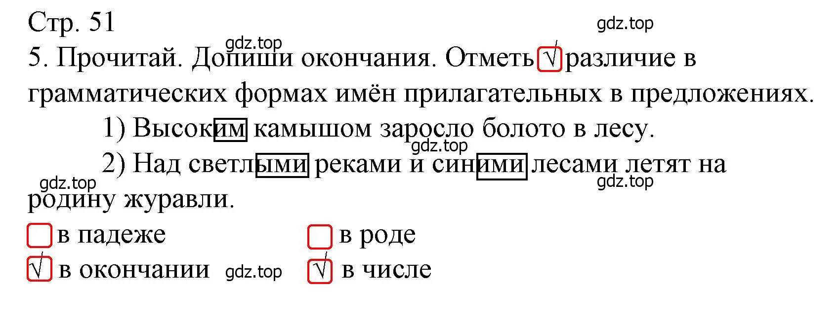 Решение номер 5 (страница 51) гдз по русскому языку 4 класс Канакина, тетрадь учебных достижений