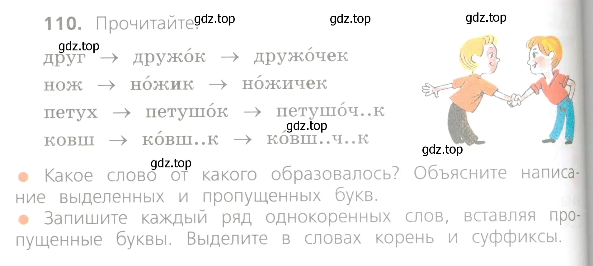 Условие номер 110 (страница 64) гдз по русскому языку 4 класс Канакина, Горецкий, учебник 1 часть