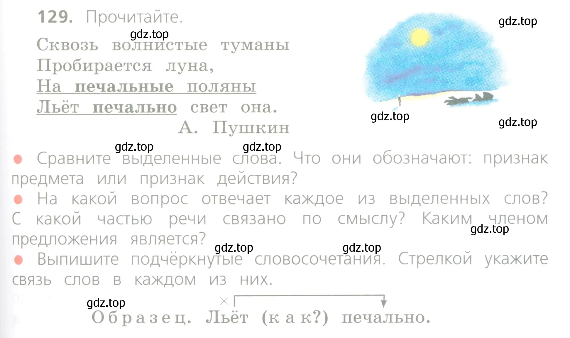 Условие номер 129 (страница 73) гдз по русскому языку 4 класс Канакина, Горецкий, учебник 1 часть