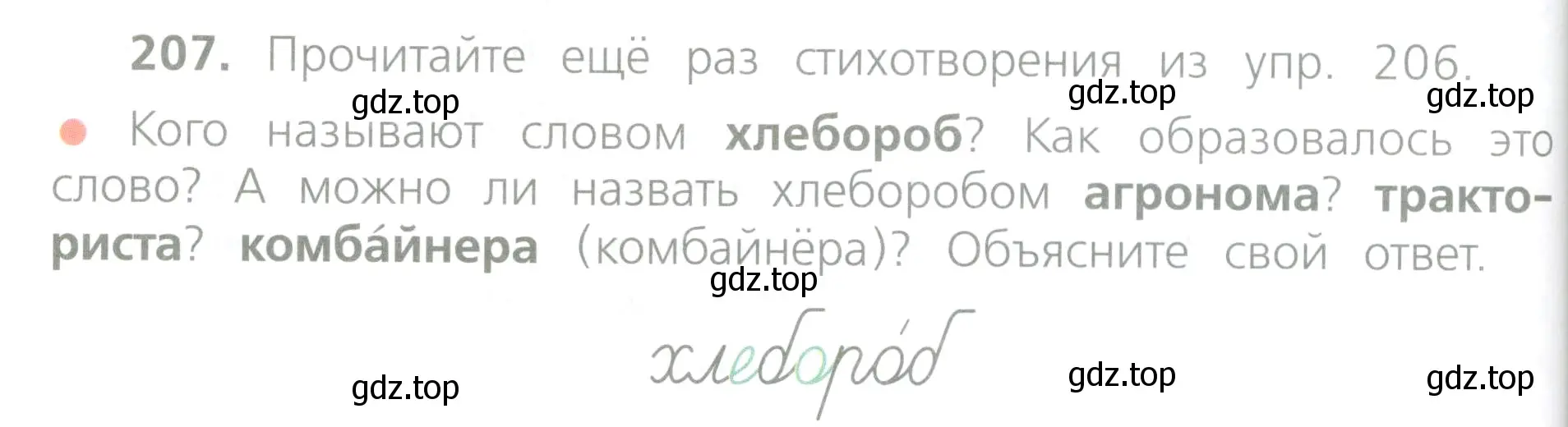 Условие номер 207 (страница 110) гдз по русскому языку 4 класс Канакина, Горецкий, учебник 1 часть