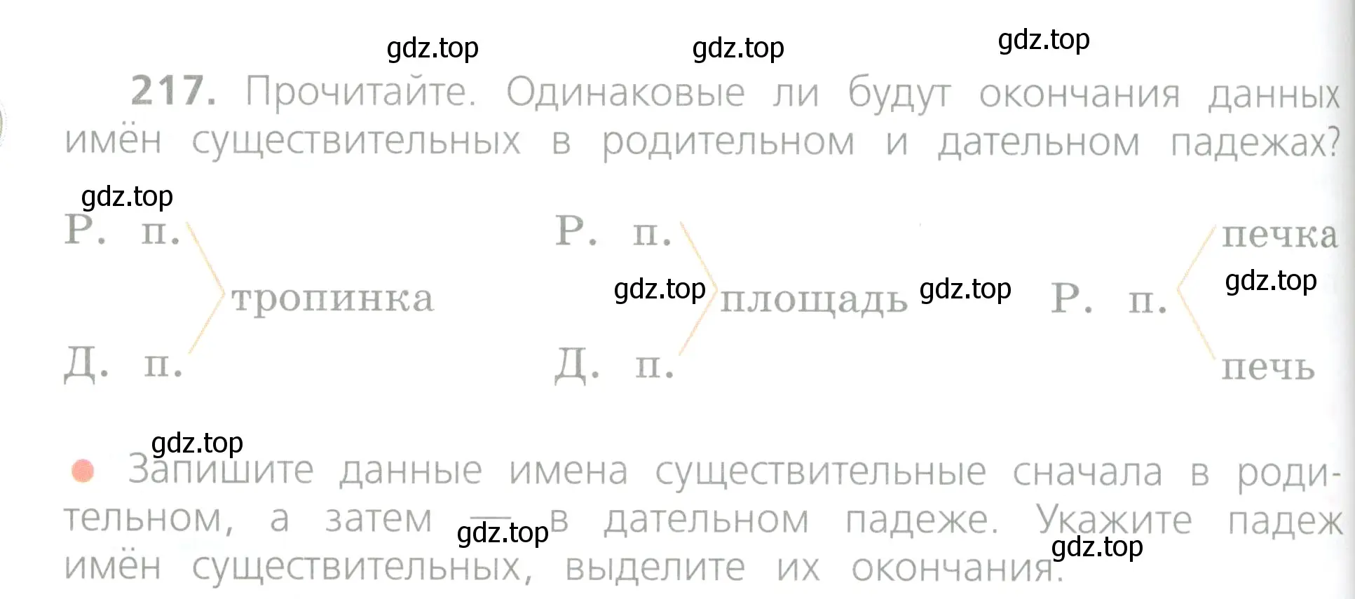 Условие номер 217 (страница 114) гдз по русскому языку 4 класс Канакина, Горецкий, учебник 1 часть