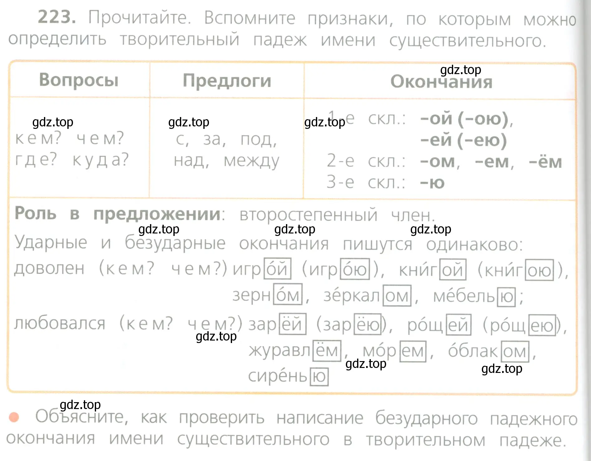 Условие номер 223 (страница 116) гдз по русскому языку 4 класс Канакина, Горецкий, учебник 1 часть