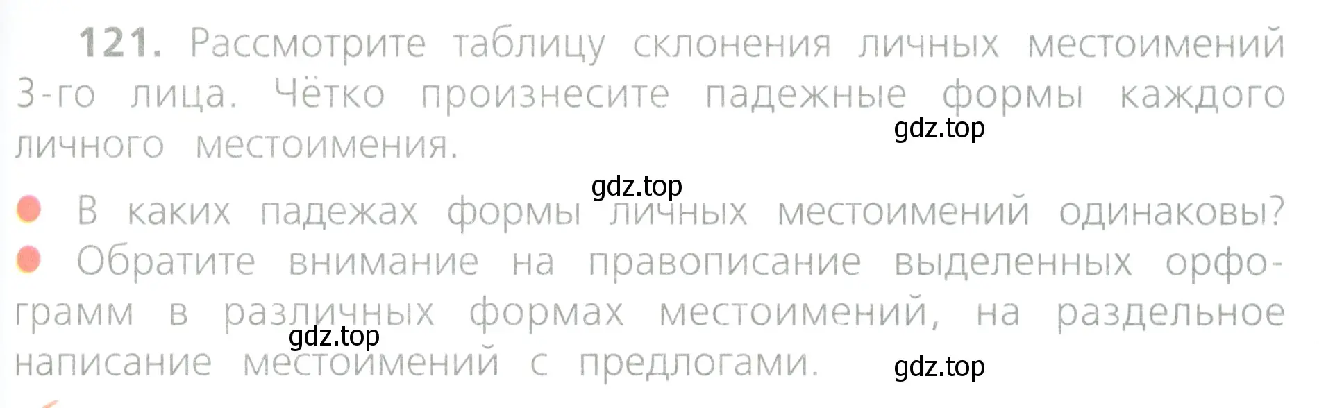 Условие номер 121 (страница 59) гдз по русскому языку 4 класс Канакина, Горецкий, учебник 2 часть