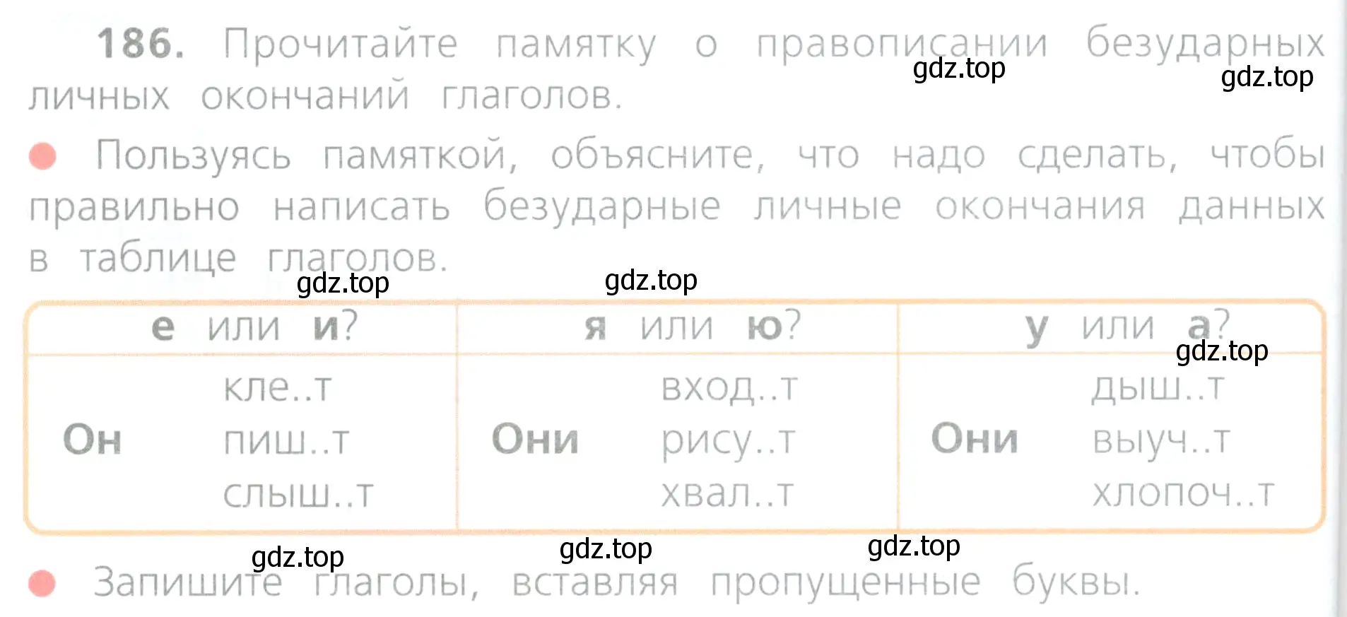 Условие номер 186 (страница 94) гдз по русскому языку 4 класс Канакина, Горецкий, учебник 2 часть