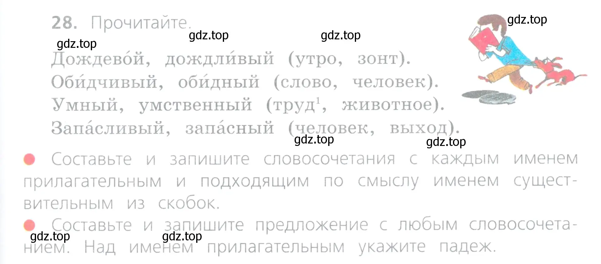 Условие номер 28 (страница 17) гдз по русскому языку 4 класс Канакина, Горецкий, учебник 2 часть