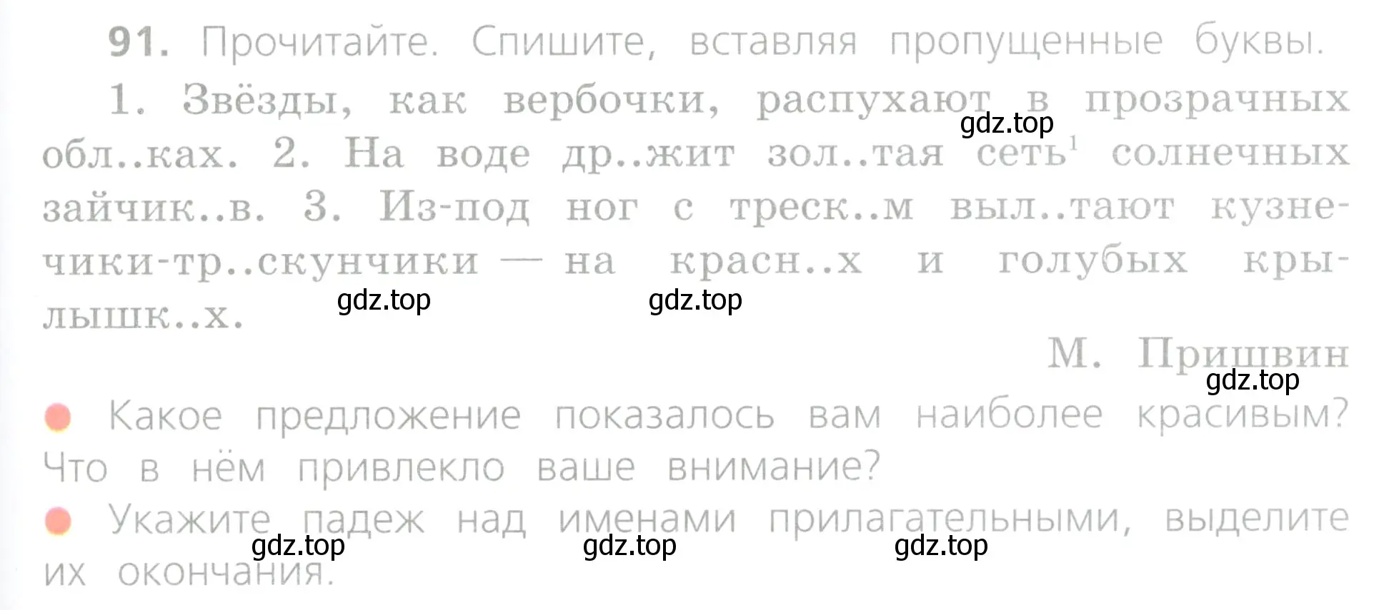 Условие номер 91 (страница 43) гдз по русскому языку 4 класс Канакина, Горецкий, учебник 2 часть