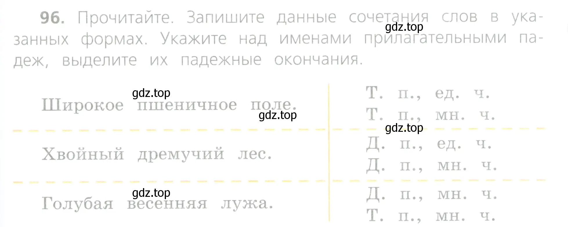 Условие номер 96 (страница 45) гдз по русскому языку 4 класс Канакина, Горецкий, учебник 2 часть