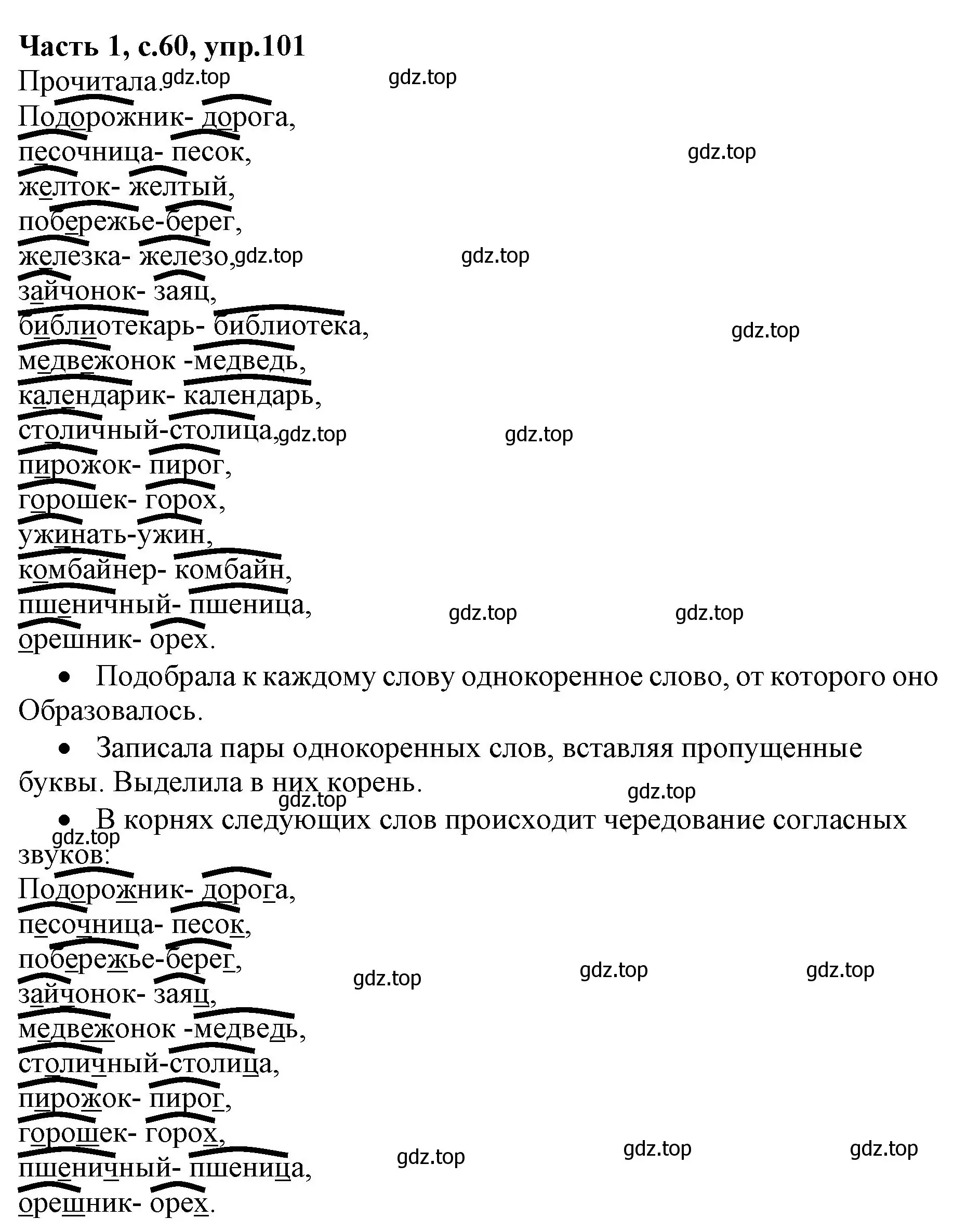 Решение номер 101 (страница 60) гдз по русскому языку 4 класс Канакина, Горецкий, учебник 1 часть