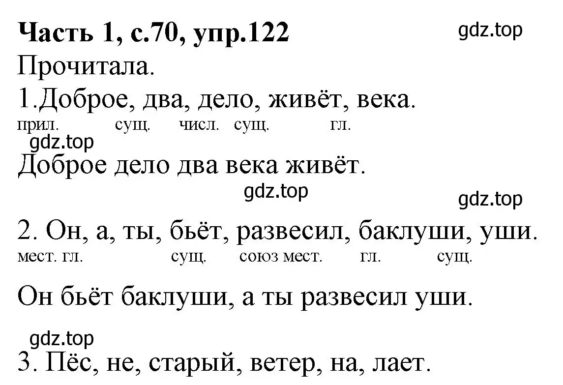 Решение номер 122 (страница 70) гдз по русскому языку 4 класс Канакина, Горецкий, учебник 1 часть