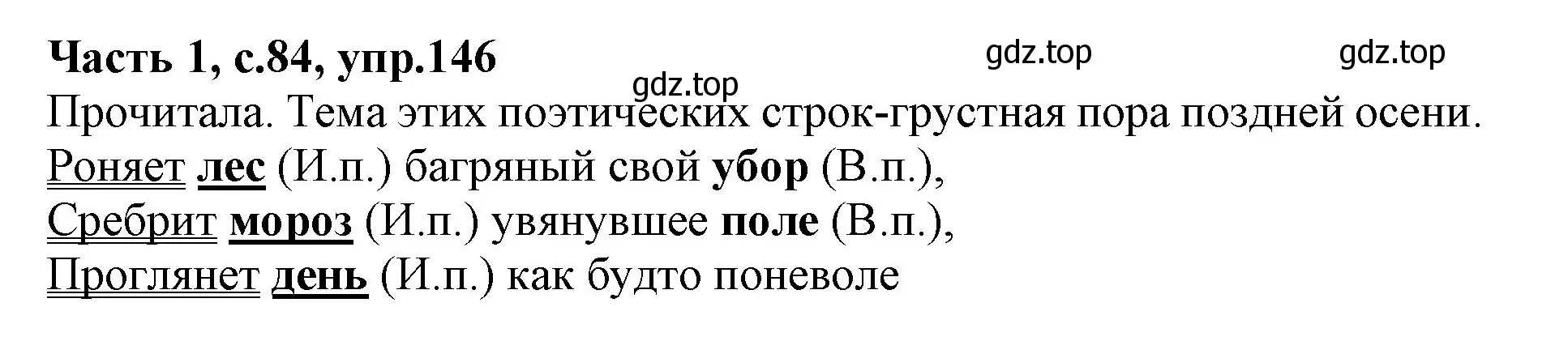 Решение номер 146 (страница 84) гдз по русскому языку 4 класс Канакина, Горецкий, учебник 1 часть