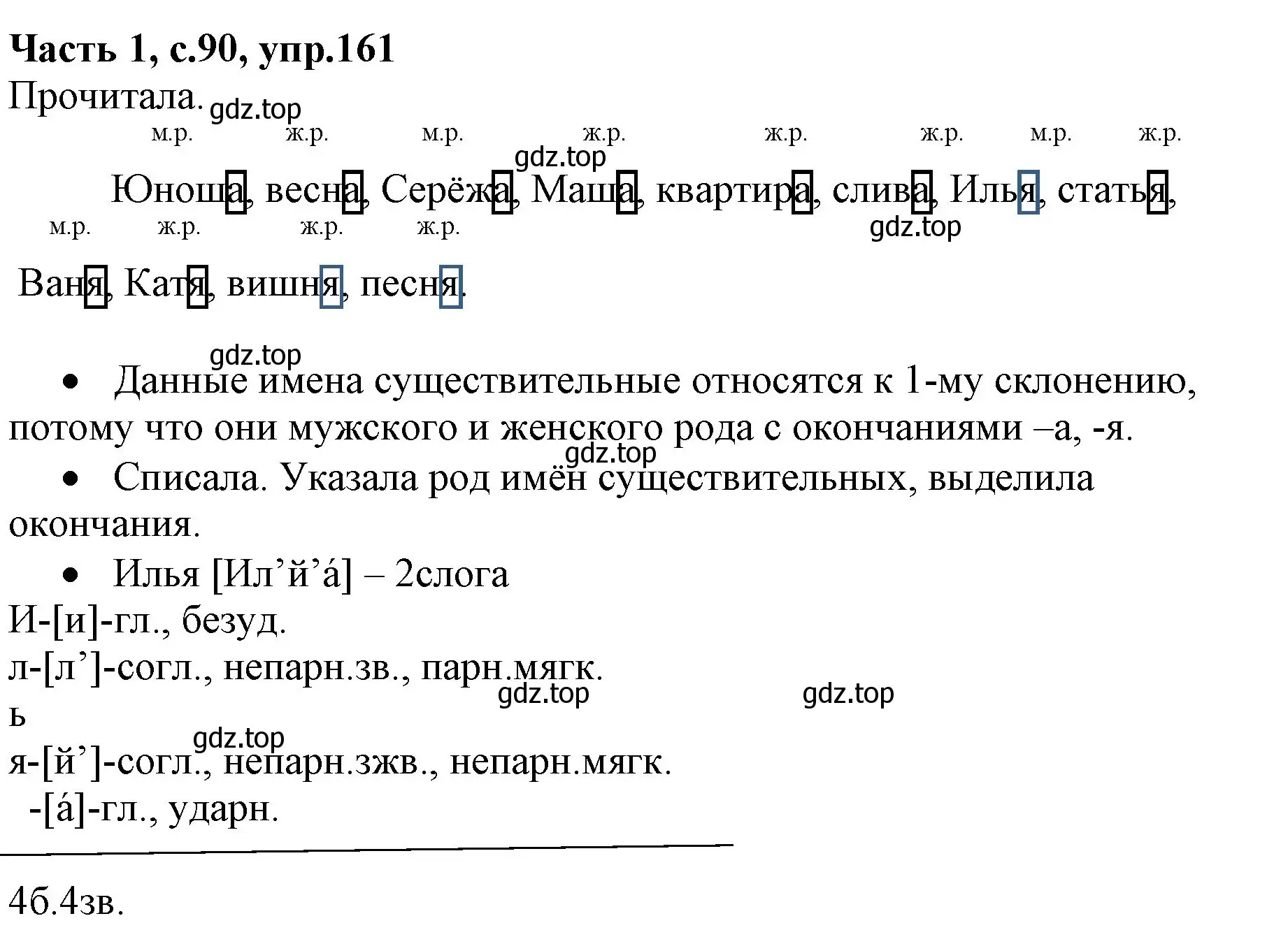 Решение номер 161 (страница 90) гдз по русскому языку 4 класс Канакина, Горецкий, учебник 1 часть