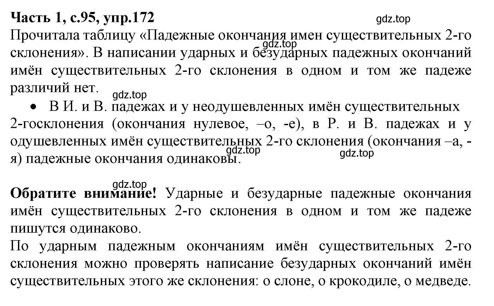 Решение номер 172 (страница 95) гдз по русскому языку 4 класс Канакина, Горецкий, учебник 1 часть