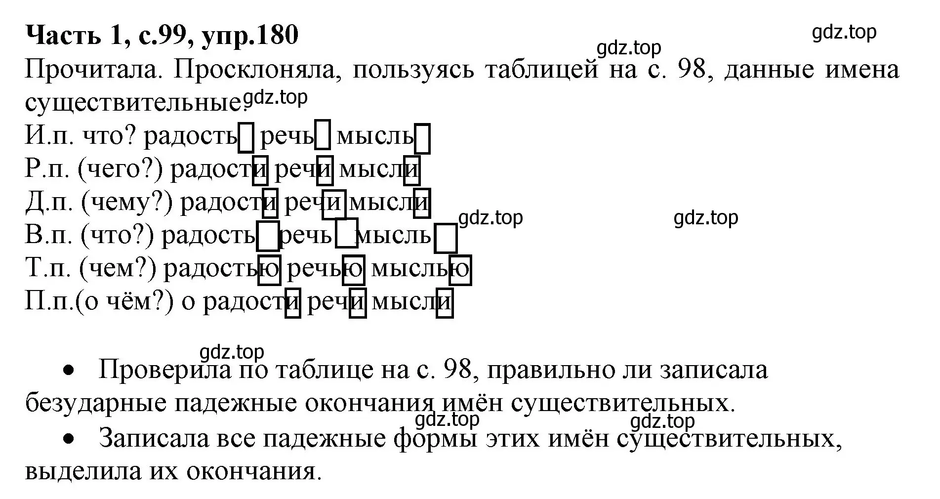 Решение номер 180 (страница 99) гдз по русскому языку 4 класс Канакина, Горецкий, учебник 1 часть