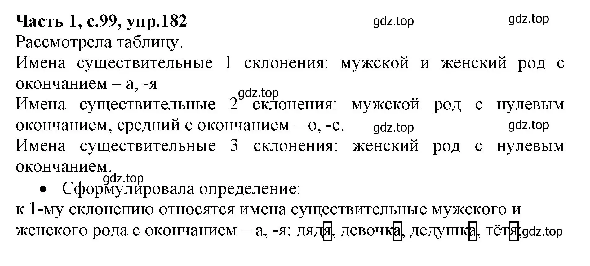 Решение номер 182 (страница 99) гдз по русскому языку 4 класс Канакина, Горецкий, учебник 1 часть