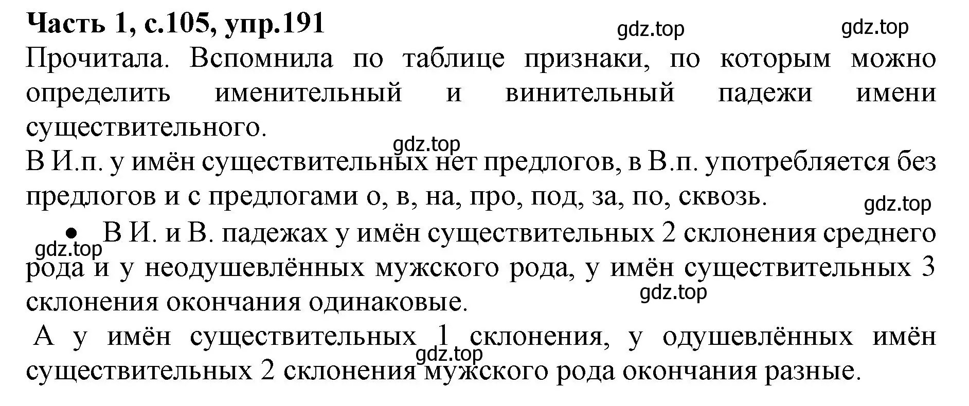 Решение номер 191 (страница 105) гдз по русскому языку 4 класс Канакина, Горецкий, учебник 1 часть