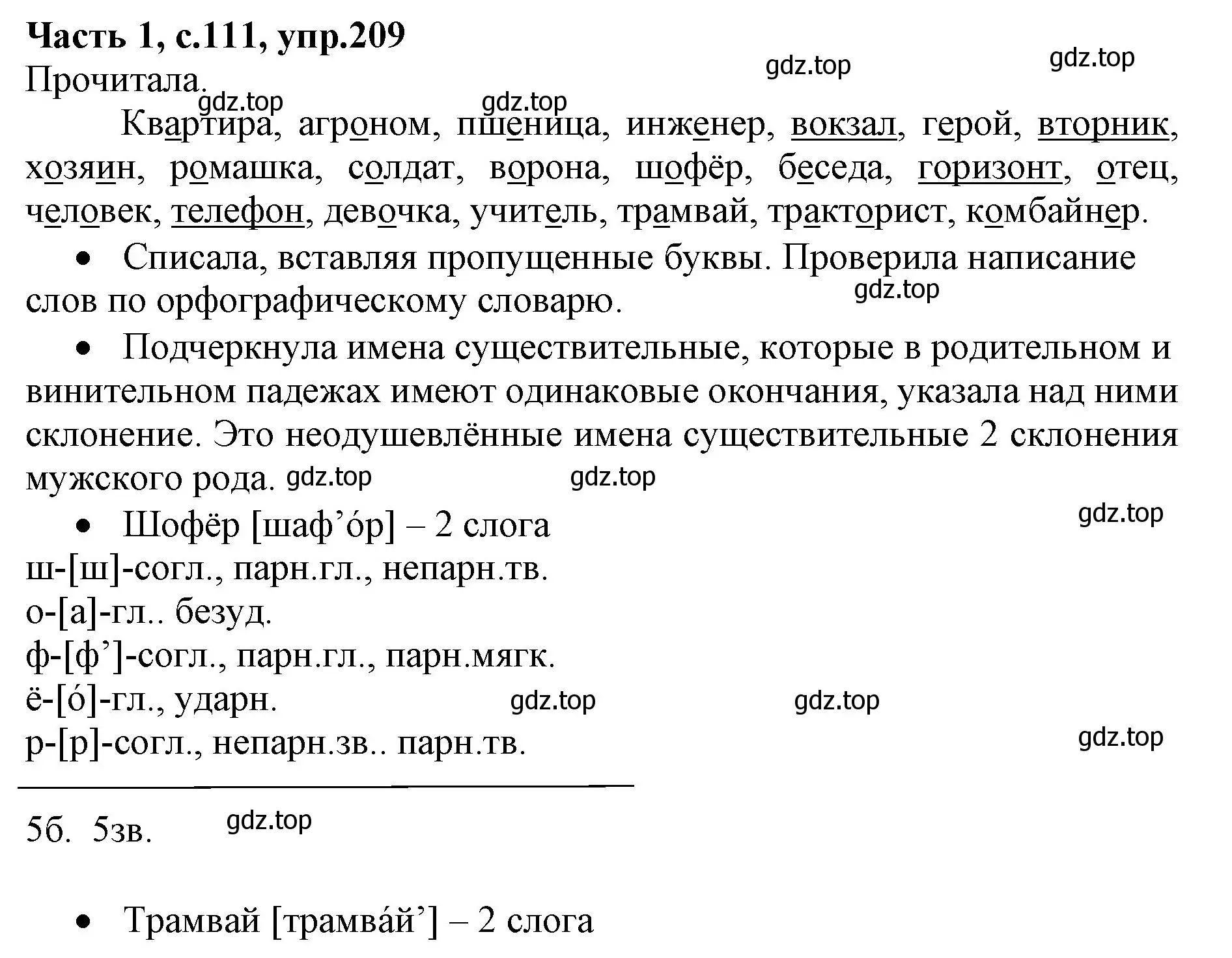 Решение номер 209 (страница 111) гдз по русскому языку 4 класс Канакина, Горецкий, учебник 1 часть