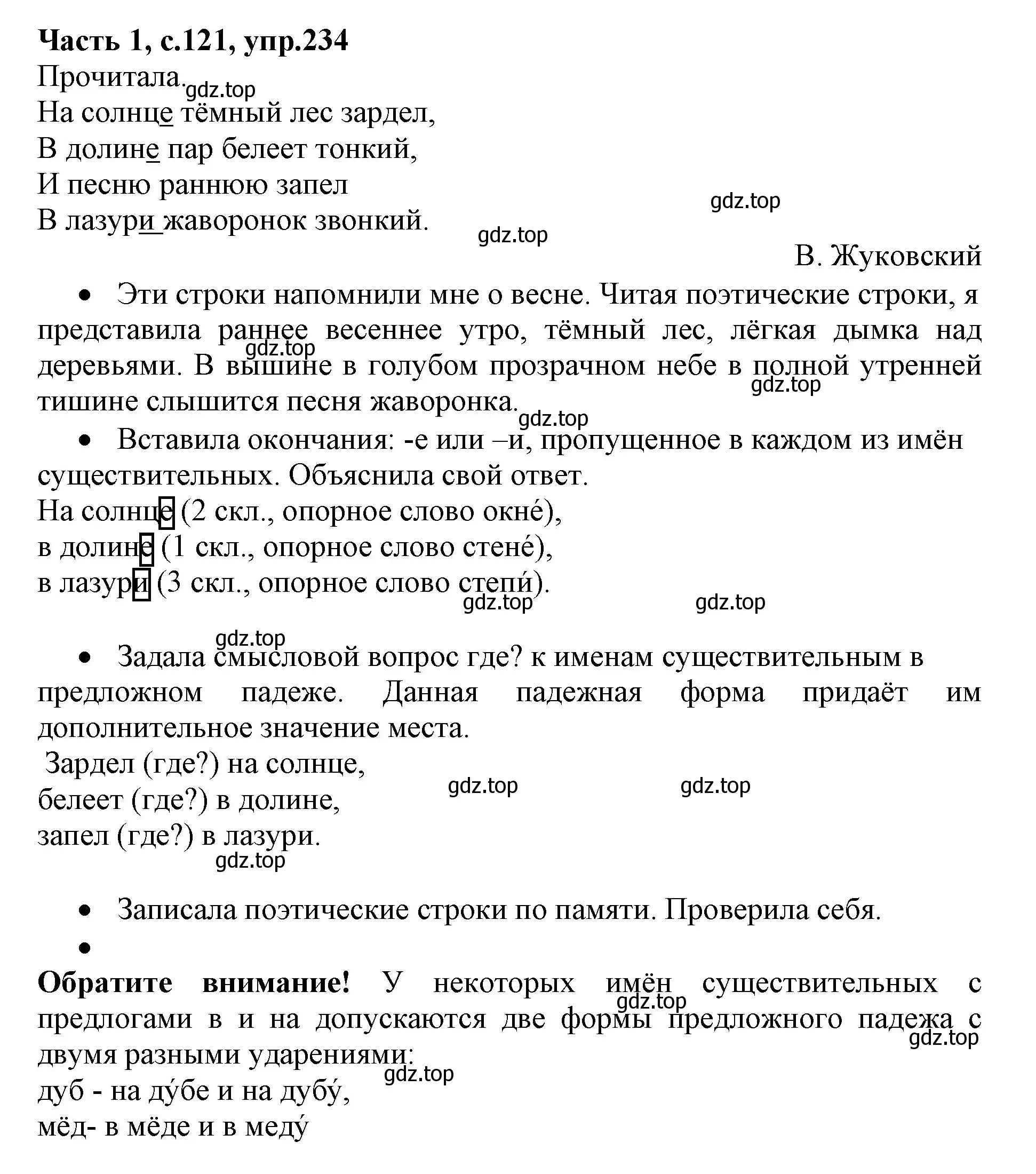 Решение номер 234 (страница 121) гдз по русскому языку 4 класс Канакина, Горецкий, учебник 1 часть