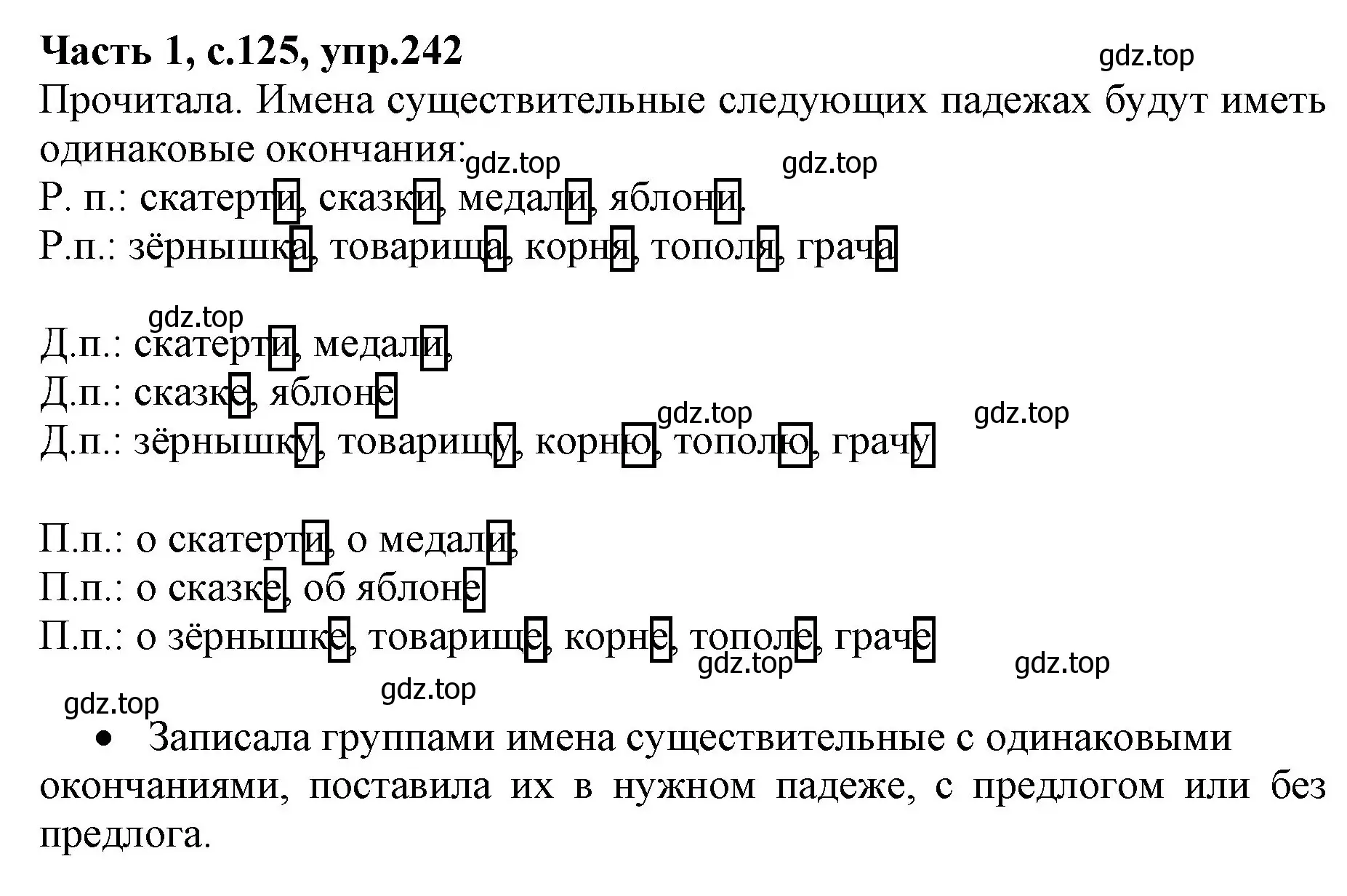 Решение номер 242 (страница 125) гдз по русскому языку 4 класс Канакина, Горецкий, учебник 1 часть