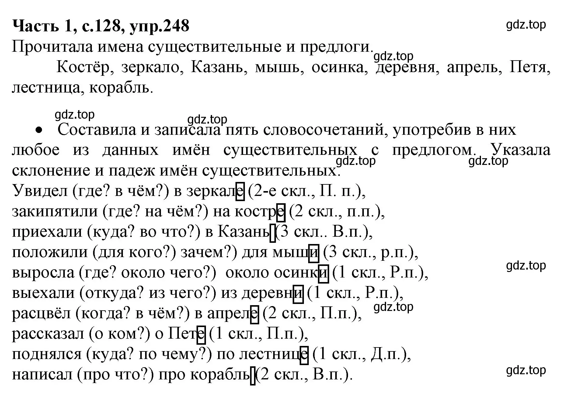 Решение номер 248 (страница 128) гдз по русскому языку 4 класс Канакина, Горецкий, учебник 1 часть