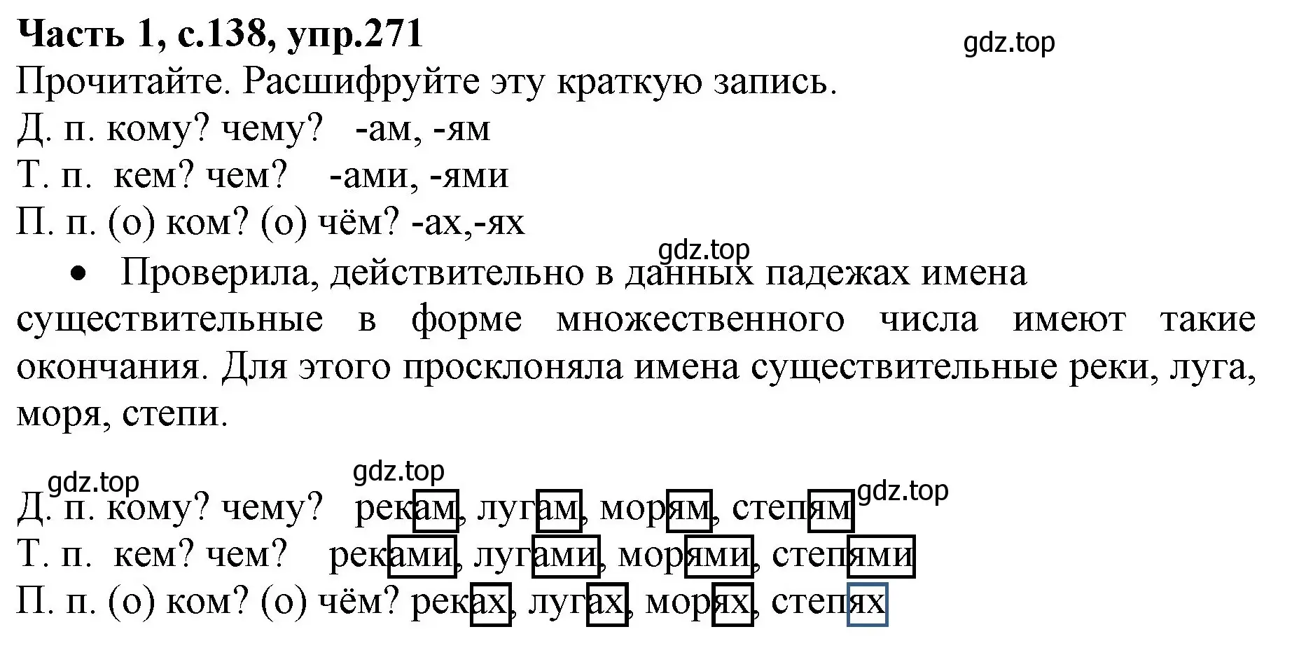 Решение номер 271 (страница 138) гдз по русскому языку 4 класс Канакина, Горецкий, учебник 1 часть