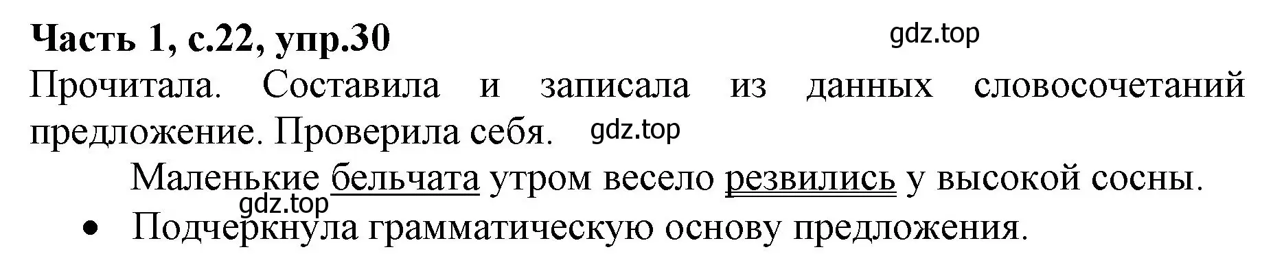 Решение номер 30 (страница 22) гдз по русскому языку 4 класс Канакина, Горецкий, учебник 1 часть