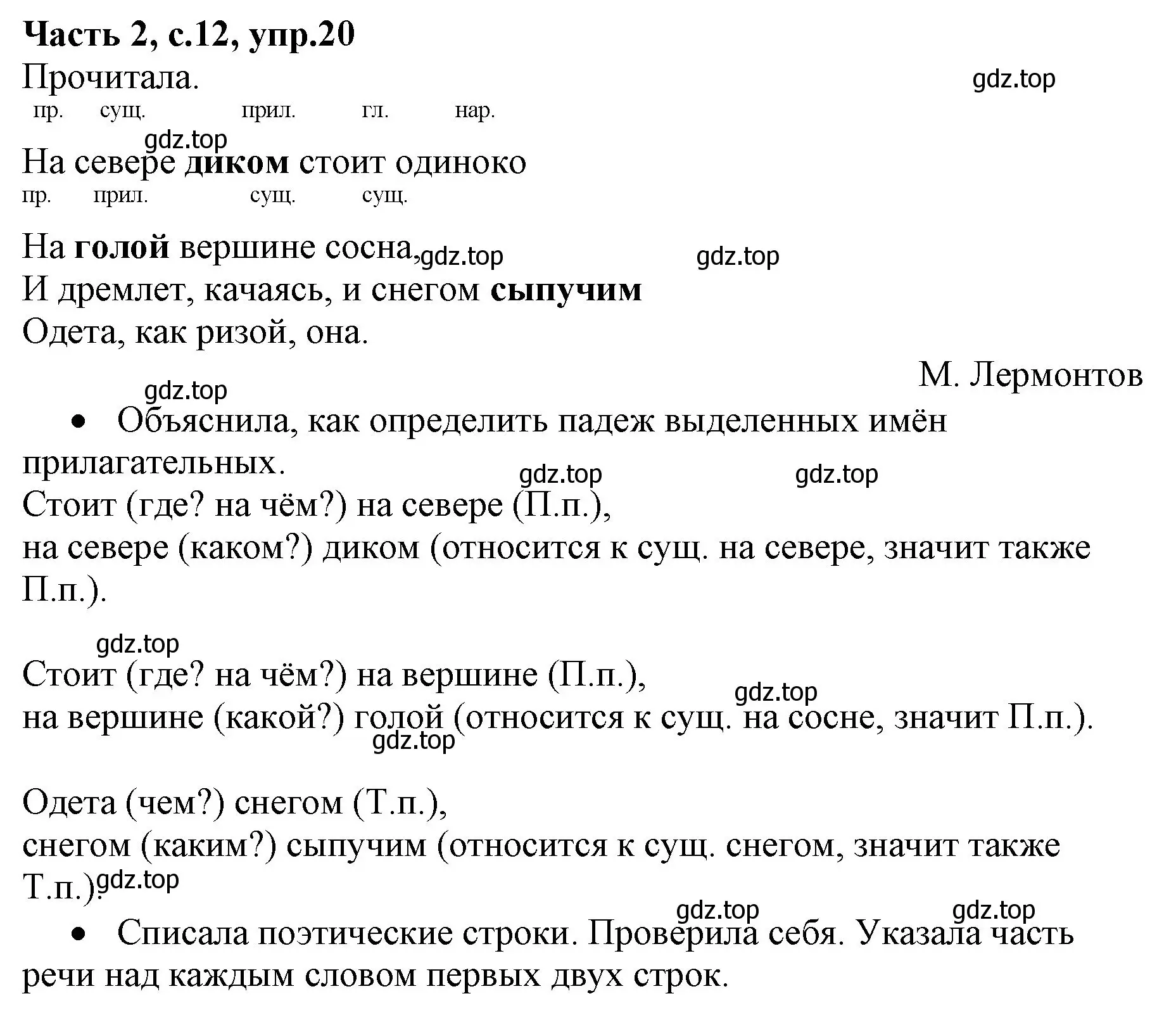 Решение номер 20 (страница 12) гдз по русскому языку 4 класс Канакина, Горецкий, учебник 2 часть