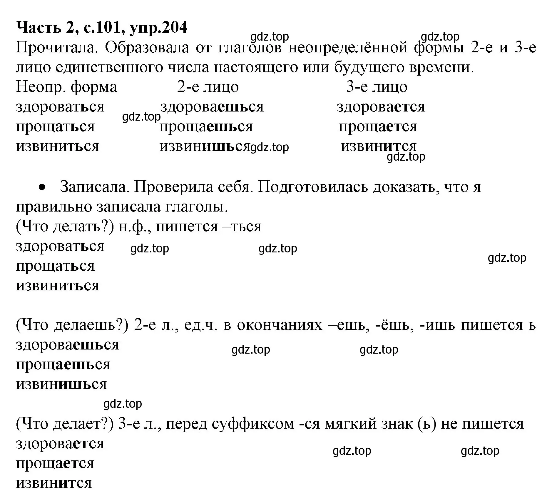 Решение номер 204 (страница 101) гдз по русскому языку 4 класс Канакина, Горецкий, учебник 2 часть