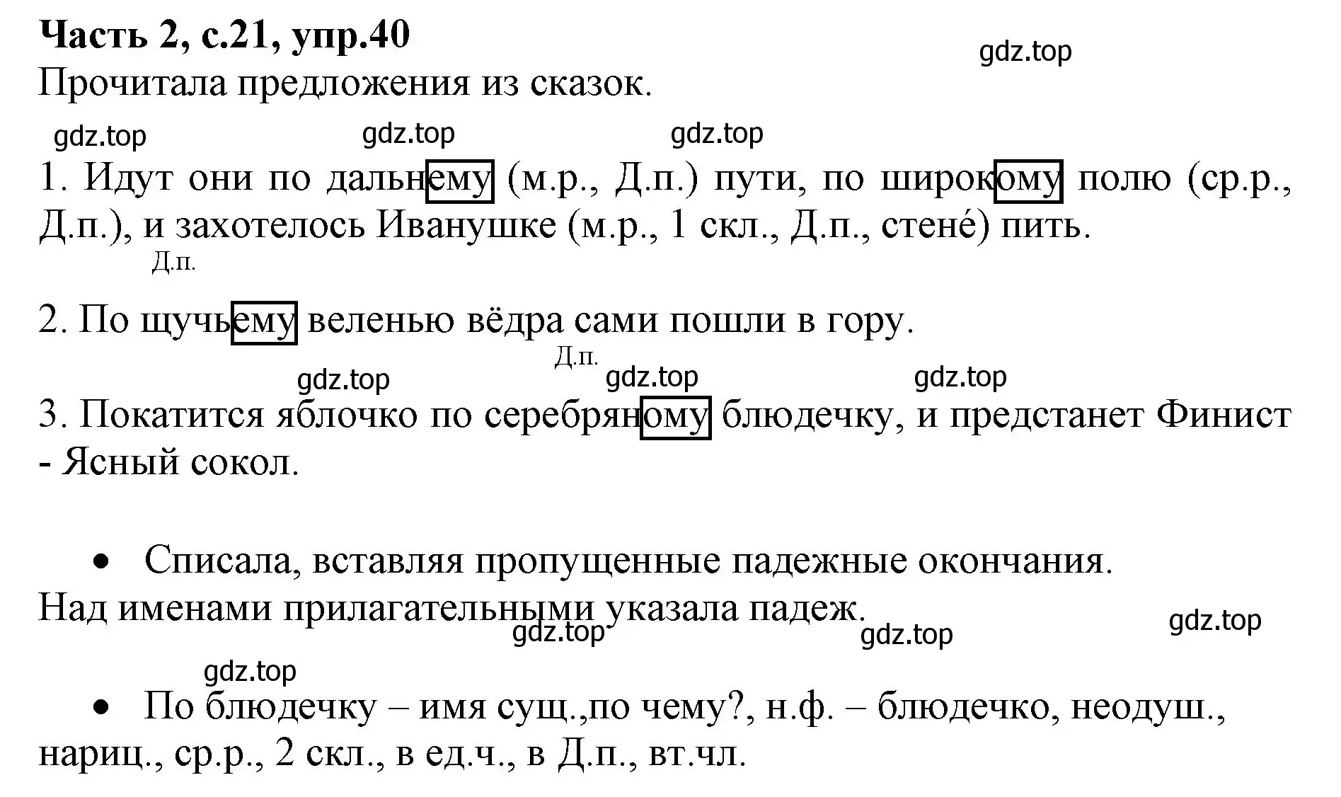 Решение номер 40 (страница 21) гдз по русскому языку 4 класс Канакина, Горецкий, учебник 2 часть