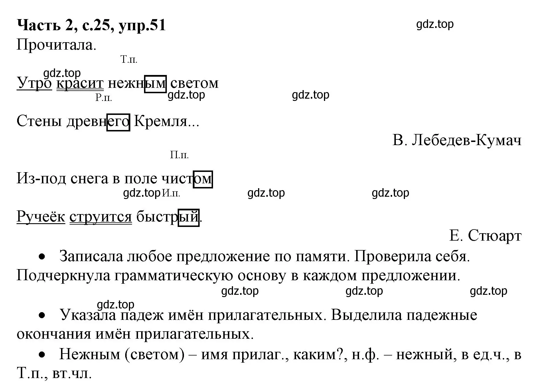 Решение номер 51 (страница 25) гдз по русскому языку 4 класс Канакина, Горецкий, учебник 2 часть