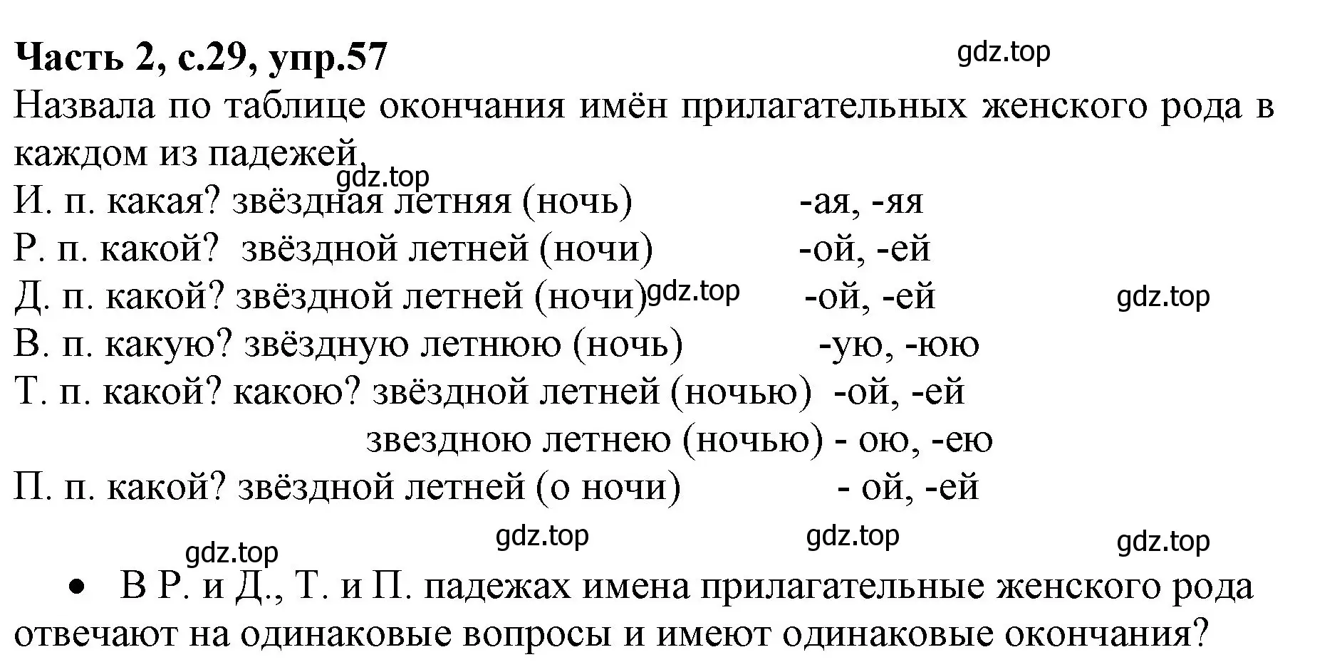 Решение номер 57 (страница 29) гдз по русскому языку 4 класс Канакина, Горецкий, учебник 2 часть