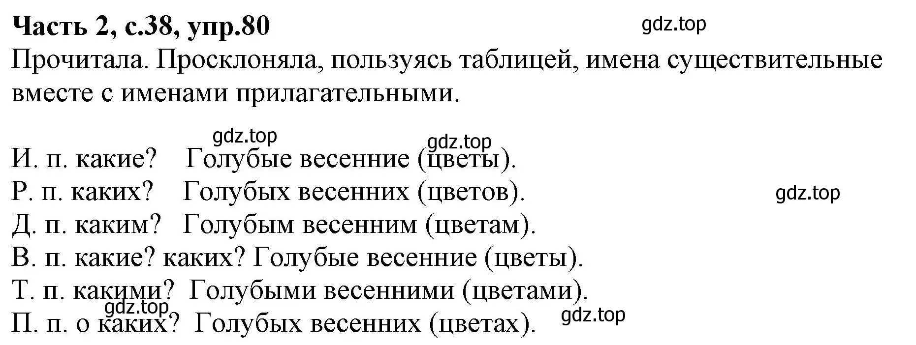 Решение номер 80 (страница 38) гдз по русскому языку 4 класс Канакина, Горецкий, учебник 2 часть