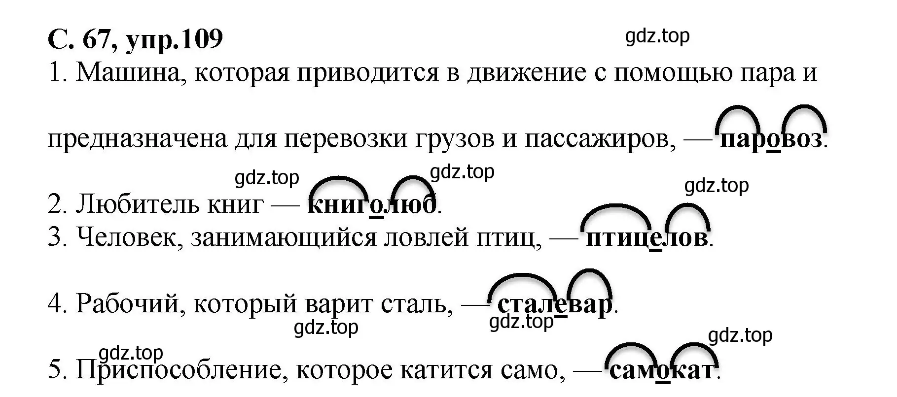 Решение номер 109 (страница 67) гдз по русскому языку 4 класс Климанова, Бабушкина, рабочая тетрадь 1 часть